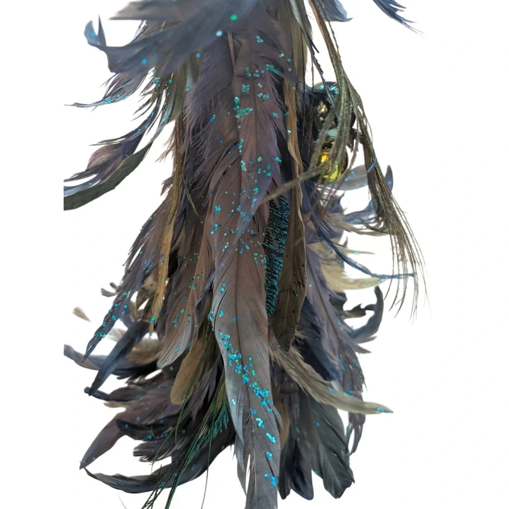 VintageFeather‎ Christmas Tree Topper Peacock Accents Ornaments